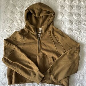 Lululemon Tan Scuba Oversized Half-Zip Hoodie